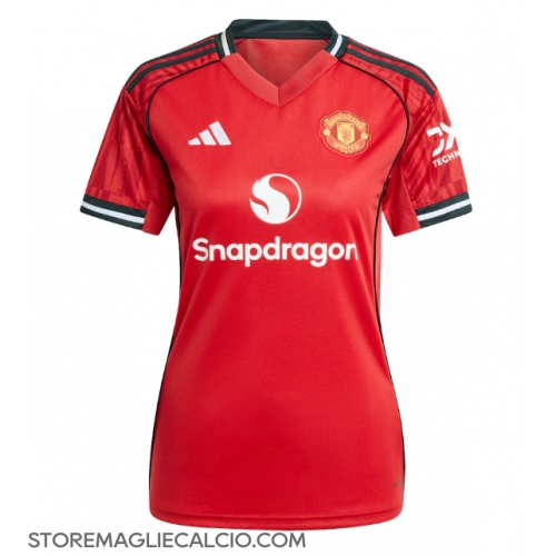 Manchester United Maglia Gara Casa Repliche 2025-26 Donna Maniche Corte Manchester United Maglia Gara Casa Repliche 2025-26 Donna Maniche Corte
